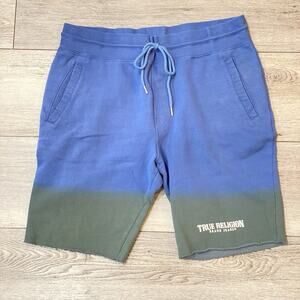 True Religion Sweat Shorts Mens Xl Ombre Baggy Y2K Streetwear Athletic Pocket